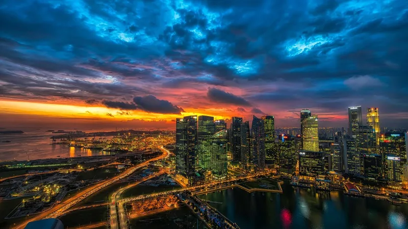 51动漫城市日落航拍视频素材