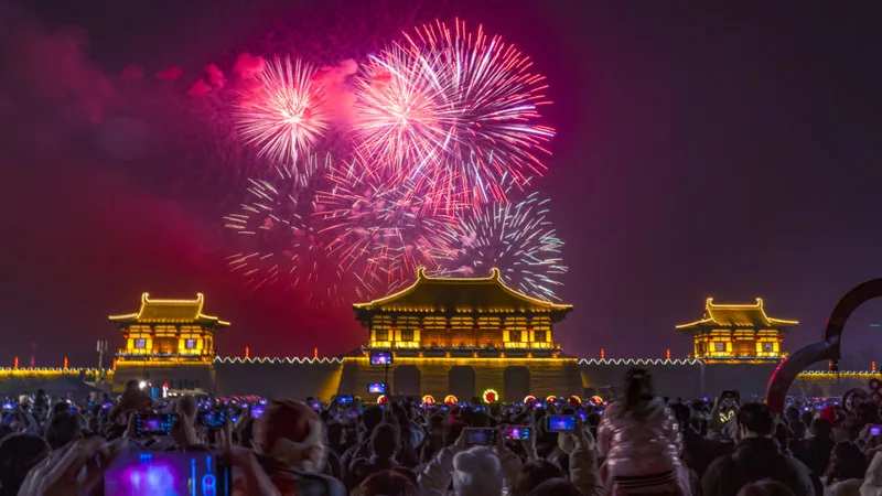 51动漫春节烟花庆祝视频素材