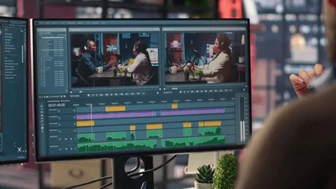 51动漫视频编辑团队工作场景素材